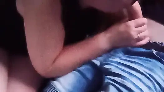 Surprise sucking my lover in the car