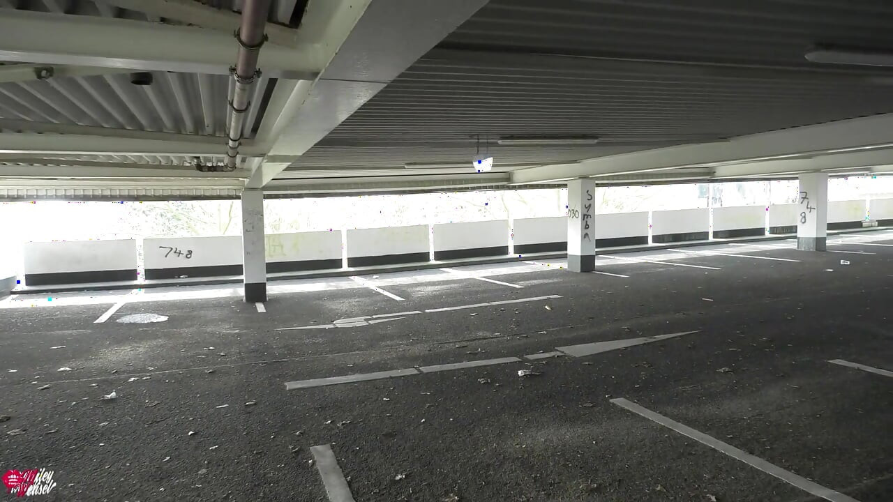 Horny Blonde German Slut Ordered to the Parking Garage and Fucked
