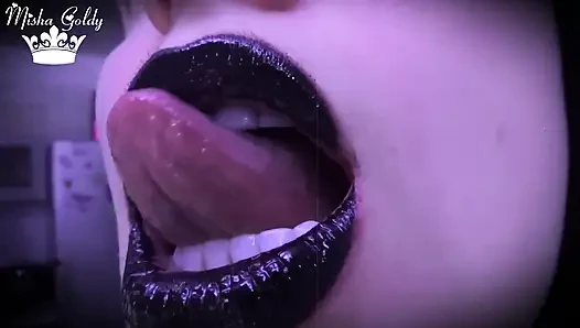 Glossy black lips