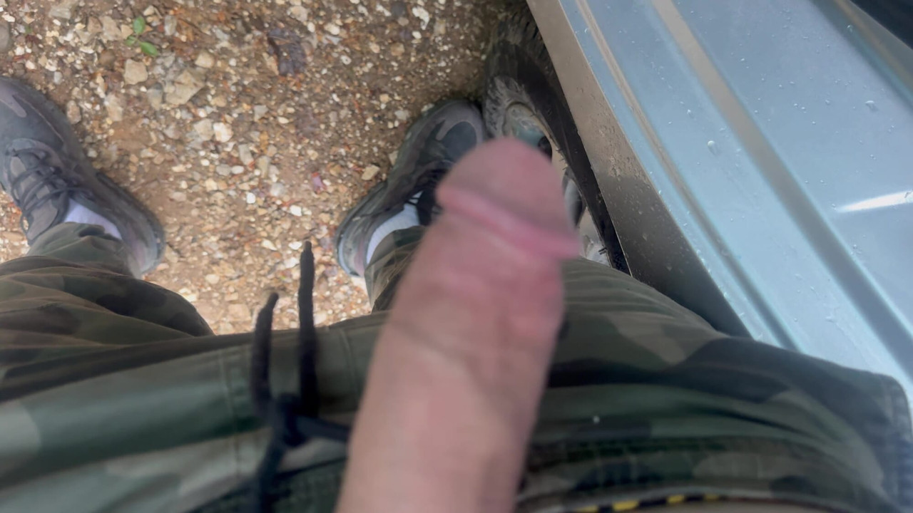 Jerking off in nature