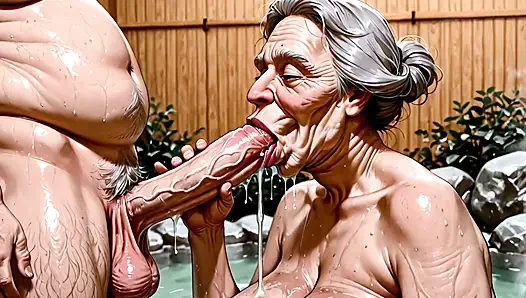 Горячий старый мультфильм Бабушка Gangbang Ai Fun 2026