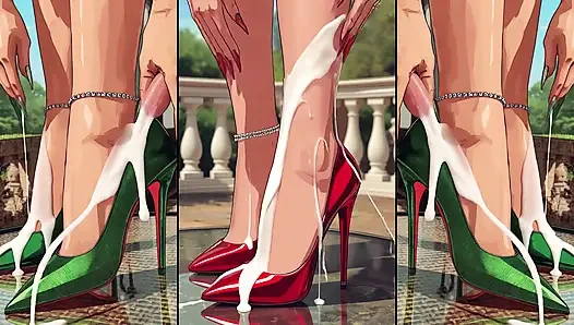 High-Heels get cum from alle sites an will be licked by hot anime girls