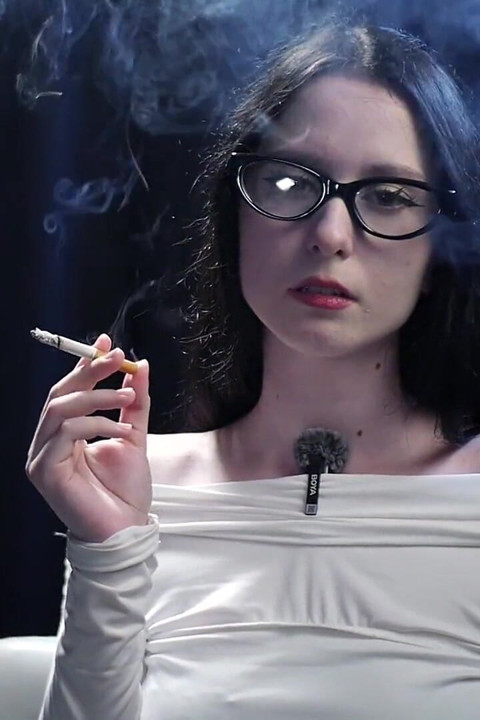Smoking Seduction - Intriguing Lady in White. 2 Reds in a Row