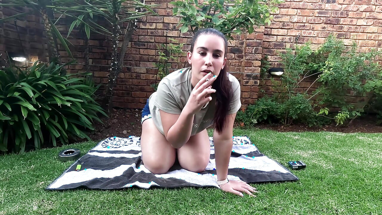 Chain Smoking with and Without Clothes on Outside in the Garden