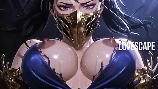 Kitana mortal kombat solo: çığlık çığlığa orgazm + yoğun sikiş