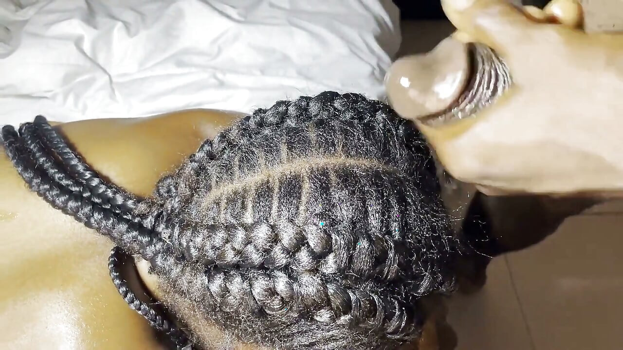 Hair Fetish for Ebony Teen Receiving Cum