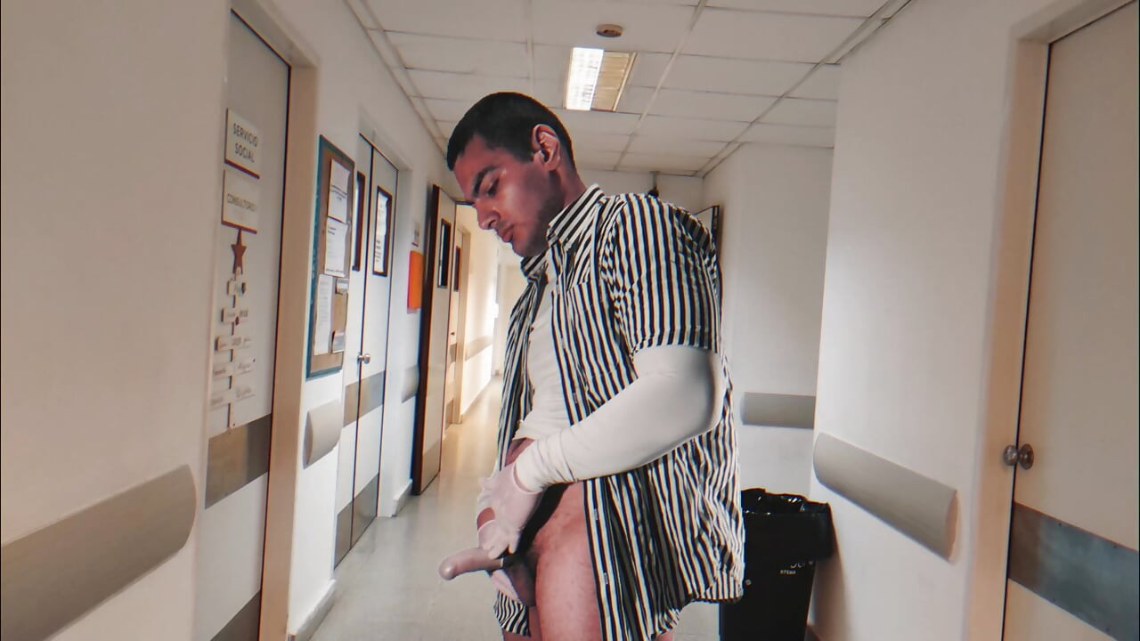 "Doing Things" in the Hospital - Sexy Gentleman Number One Having Fun - Masturbation Until Finish