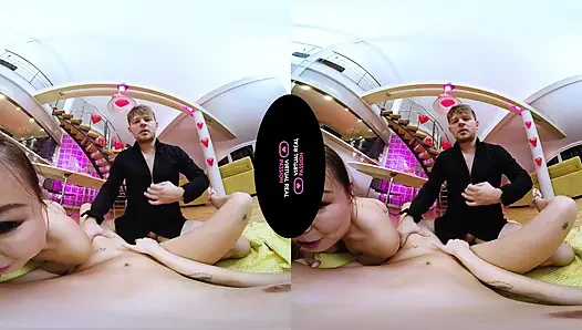 Çin yeni yılını vahşi bir üçlü grup seksle kutluyoruz - vr