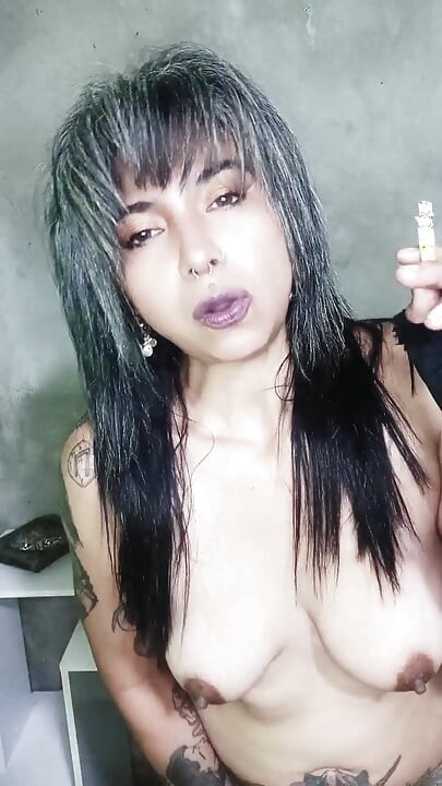 Sensual Black Suit Smoke Tease - Topless Seduction