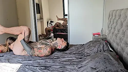 Behind the Scenes! Amateur Couple Have Sex in the Morning. Double Penetration
