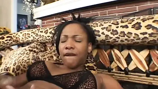 White boy bends black slut over and drills her from the rear