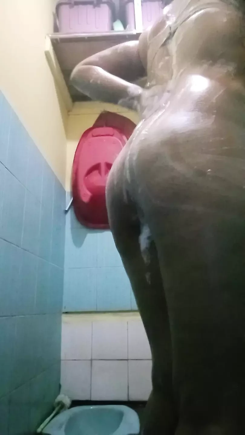 Look at this girl is really exciting while taking a shower