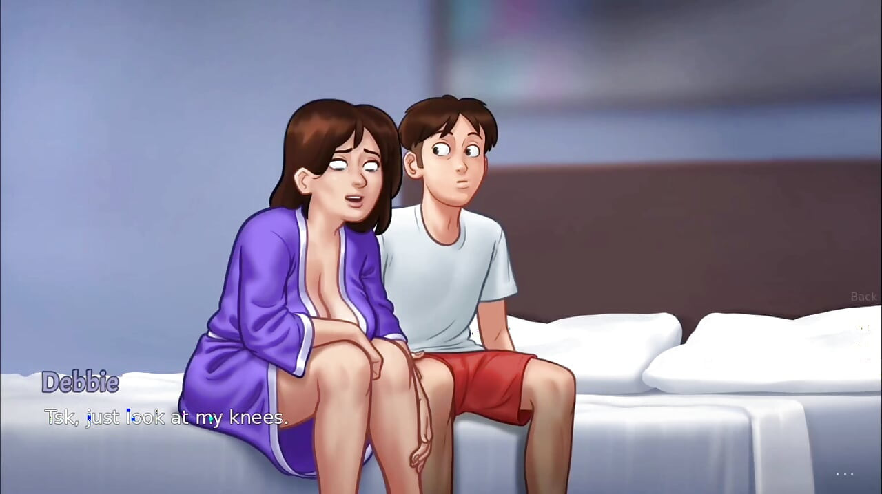 Anon gives Debbie a surprise massage - summer time saga gameplay