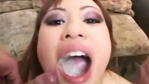 Tia Tanaka Swallowing Practise.