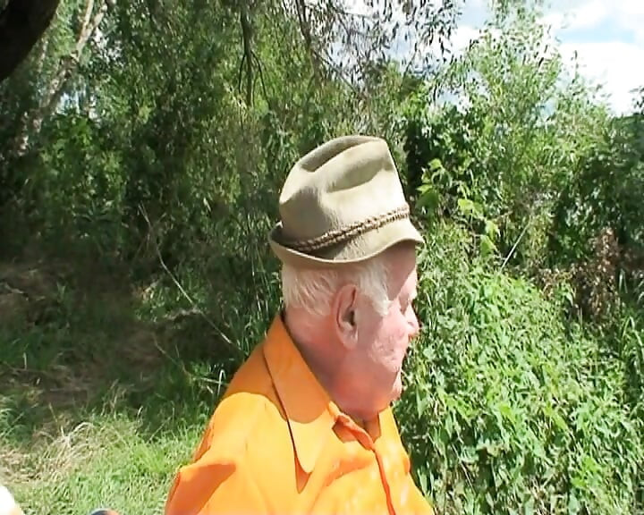 Busty Blonde Teen and Her Granny Fucking Outdoors