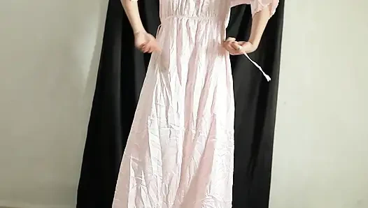 Muslim Hijab Indian-Style Satin Try-On – Curvy Big Ass & Shiny Fabric Tease