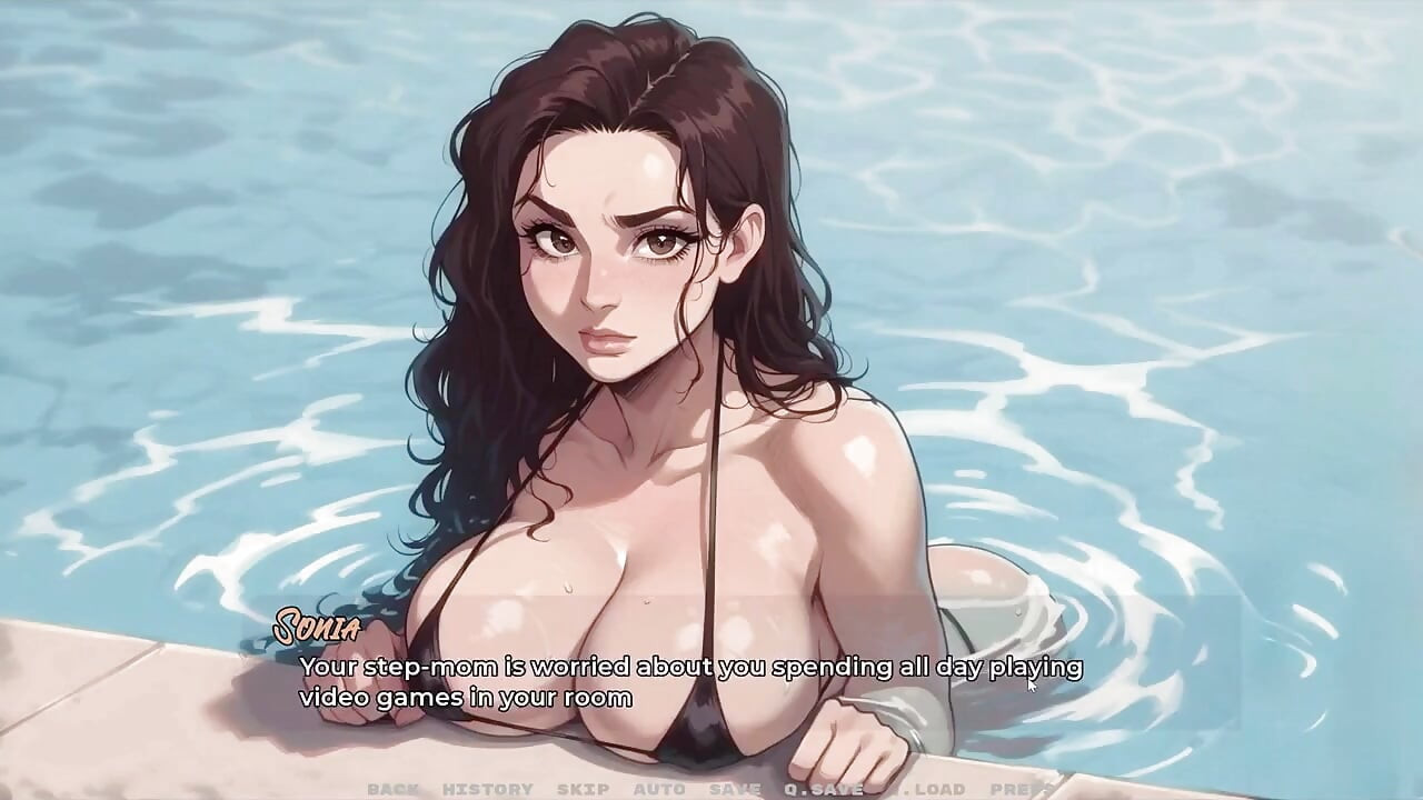 Pacar Baru Saya [ Permainan Hentai Tabu ] Ep.52 Saya Memijat Tetangga Saya Di Depan Ibu Mertua di Kolam!