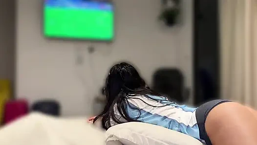 Horny stepsister lost her football game but won a good fuck