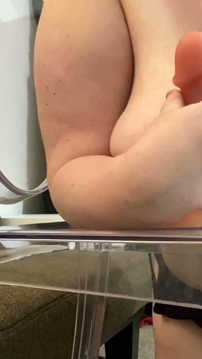Big Tit BBW Dildo Blowjob and Chair Ride | Clip 1