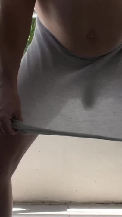 Captivating moment from "straight guy wears transparent mini skirt with his dick hanging"