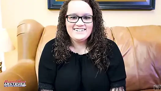 Brunette Harper B's Audition Throat Wet Rim Swallow!