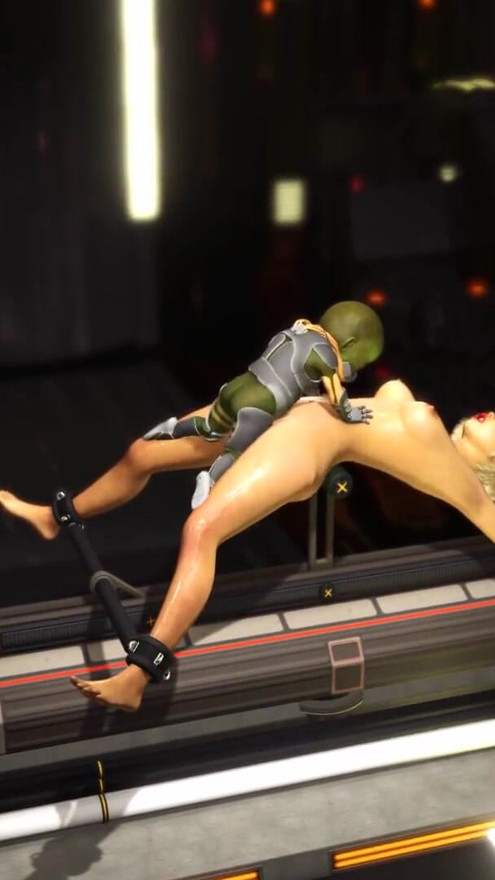 Sexo caliente con extraterrestre. una rubia sexy tiene una follada loca con un extraterrestre verde en una nave espacial | Clip 1