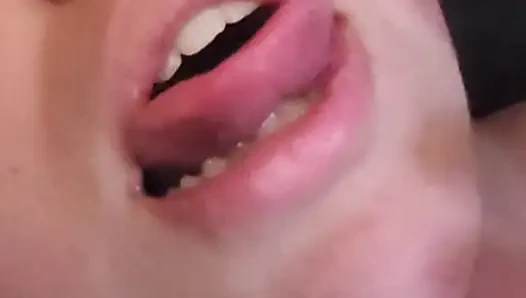 Using my vibrator then licking up my sweet cum