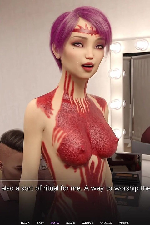 タブー大学 - エモのボディペイントを手伝う