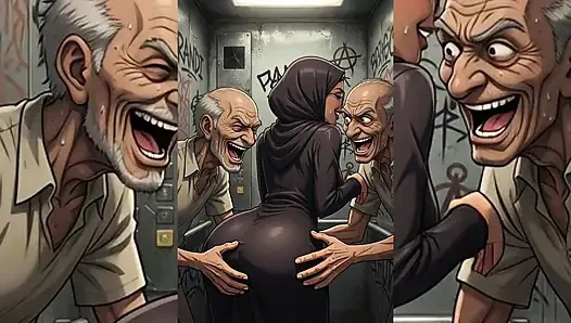 Gadis muslim berhijab di-gangbang sama cowok jelek di ruangan sempit - serial hijabi bagian 3