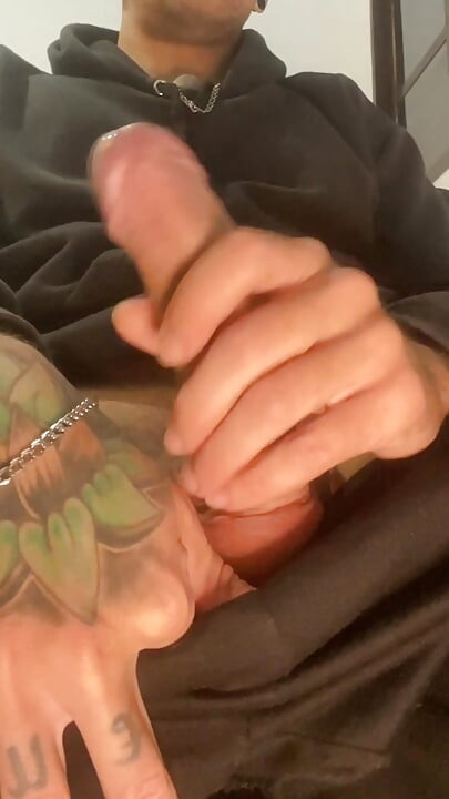 White Guy Big Pink Cock Jerking Off Watching Porn Until Cum