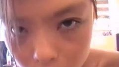 Dulce asiática nena de Alemania follada y facializada