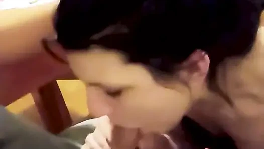 Real Homemade Slut Sucking Big Dick on Her Knees