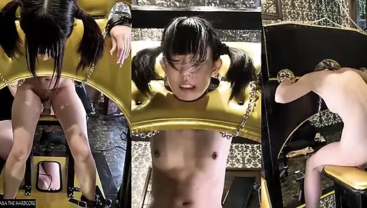 İnce bir cosplayer'ın ilk video çekimi