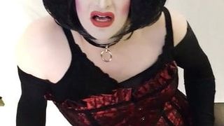 Sissy Slut Debra in heavy makeup can never get enough cock