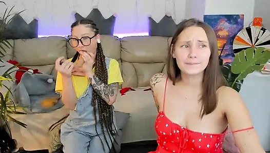 2 whores had a job interview over a video call and began to undress to pass it