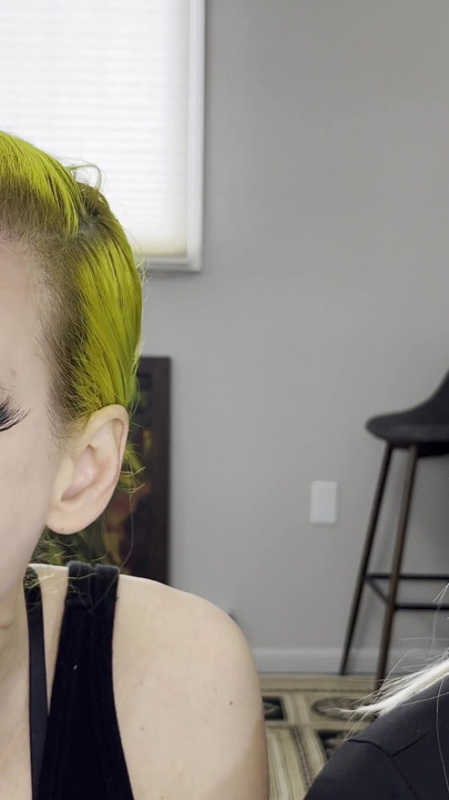 Powerful moment from "Man and Woman Putting on Lipliner and Lipstick"