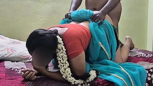 Sexy körper desi ehefrau in roter bluse &sari missionarsstellung und doggystyle muschi-creampie-ficken