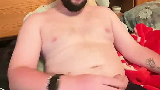 Yatakta güneş yanığı jerkoff