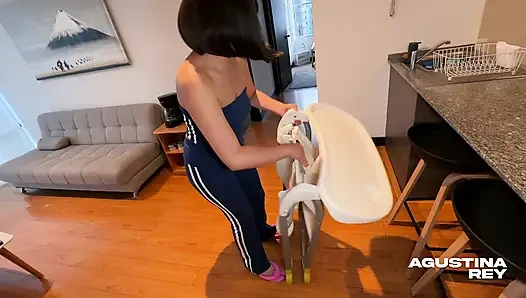 This slutty babysitter just wants my cock inside her and creampie