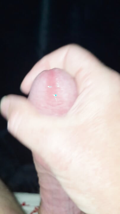 Steadily stroking out a load of sperm