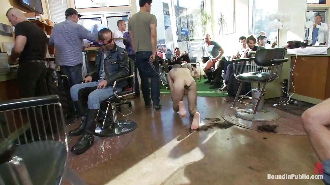 Shaved and Fucked in a Busy Barbershop