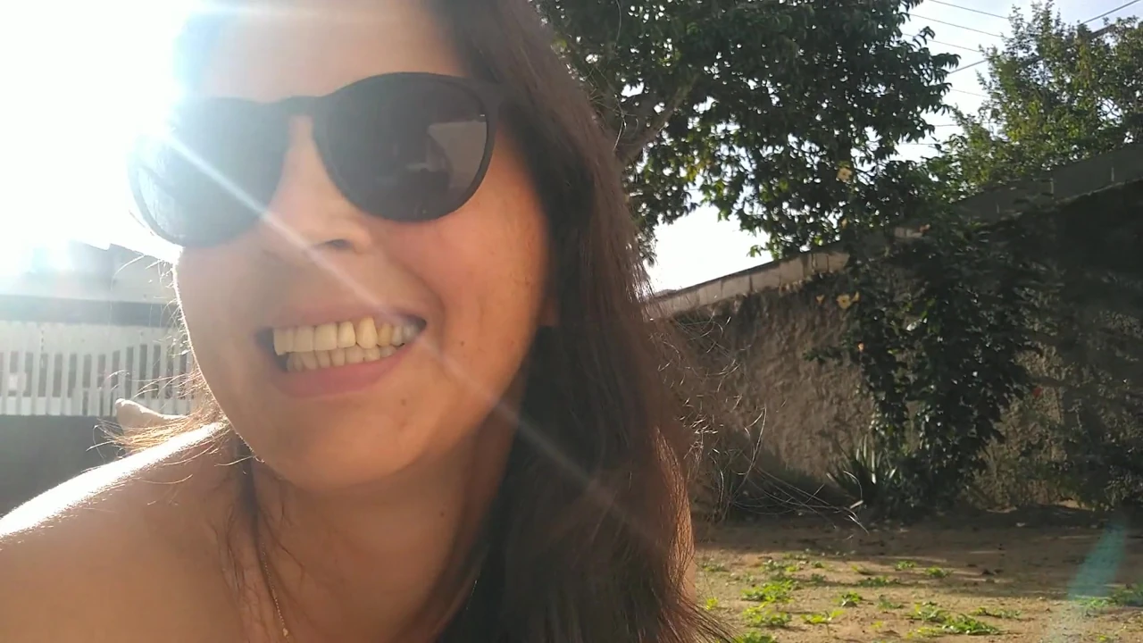 Wife sunbathing naked in front yard