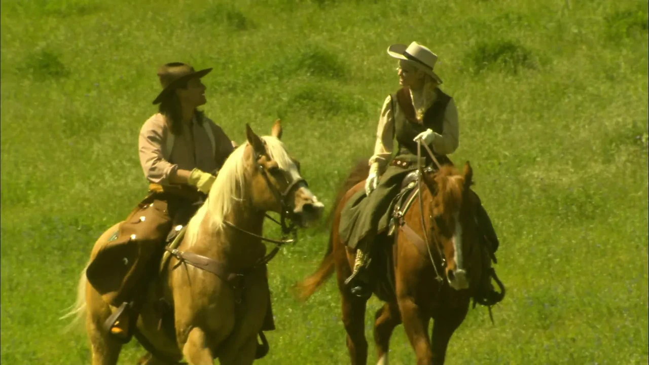 Riding horses and fucking on a farm – women in white!