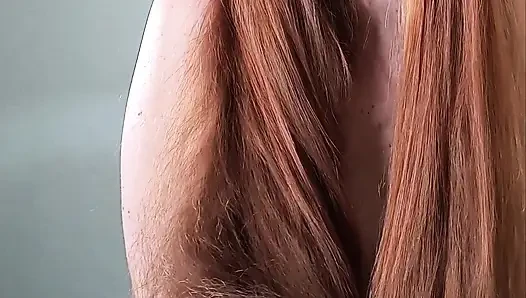 Verführerischer pOV-hairjob von einer rothaarigen rapunzel
