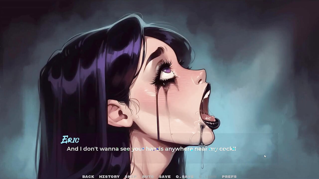 Moje nová přítelkyně Taboo Hentai Ep.45 Gothic Girl má make-up zničený hlubokým hrdlem!