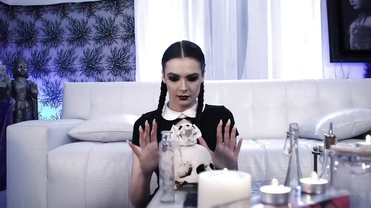 Burning Angel - Very Adult Wednesday Addams Gets Her Goth Pussy Pounded Hard