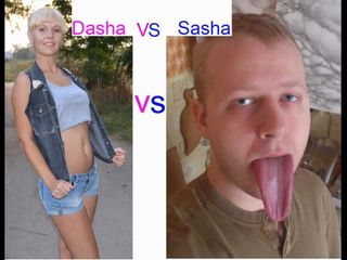 Dasha VS Sasha cum on tongue russian