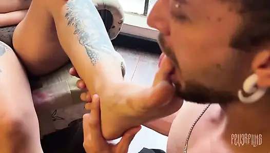 The Most Beautiful Little Feet: He Surrenders in Adoration and Kisses in This Fetish