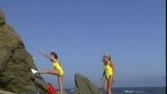 Lesbian Lifeguards licking Pussy on the Beach
