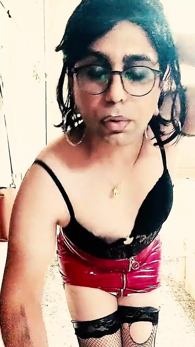 FetishEmmanuella video 12 - Red Vinyl Skirt